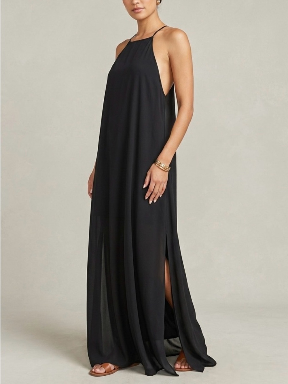 SHOW ME YOUR MUMU Bronte Maxi Dress Gown Black Halter NWT